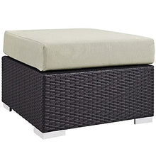 Modway Convene Wicker Rattan 5-Piece Outdoor Patio Furniture Set with Cushions in Espresso Beige