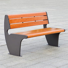 Park Patio Seat Outdoor Park Bench With Backrest, Solid Metal Frame And Solid Wood Seats, Modern Outdoor Leisure Chairs For Garden, Park, Country