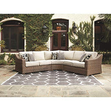 Signature Design by Ashley Beachcroft Outdoor Wicker Patio Loveseats Brown & Beige