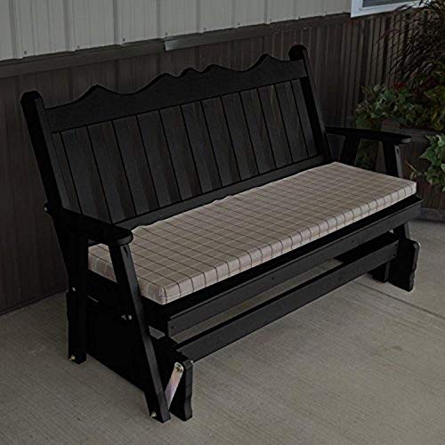 A & L Furniture Yellow Pine Royal English Deluxe Glider 6' Cedar Stain