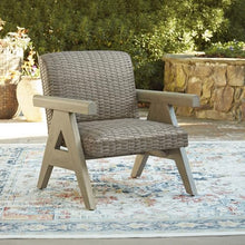 Signature Design by Ashley Haven Retreat Outdoor Rocking Lounge Chair, Rust-Free Aluminum Frame, All-Weather Handwoven Resin Wicker, Patio Rocker with Quick-Dry Cushion, Beige