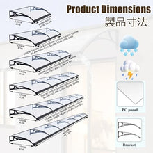 Outdoor Patio Awning Canopy UV Rain Protection Door Cover Polycarbonate Porch Awning with Gutter Weather Shelter 120x130cm