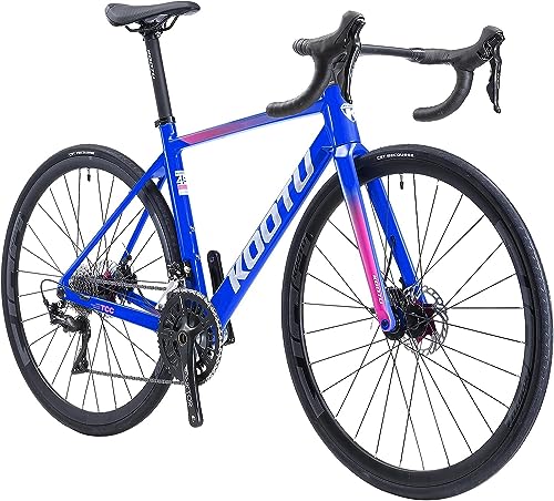 KOOTU Carbon Road Bike 700C Fiber Frame Racing Bicycle Shimano Sora R3000 Blue Pink