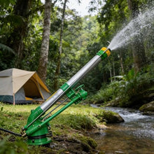Adjustable Angle Impact Irrigation Sprinkler, Large-Area Irrigation Lawn Sprinkler Spray with 9 Nozzles, 360° Vortex Spray & 27-68m Range, Even Accurate Coverage Grass, for Landscaping