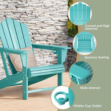 WestinTrends Highland Outdoor Patio HDPE Adirondack Chairs with Cup Holders (Set of 4), Turquoise