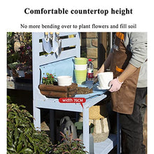 Garden Potting Bench Table Wooden,Outdoor Prep Station with Storage, Shelf, Hook, Planting Bench for Garden, Backyard, Or Storage (White)