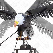 RCS Gifts Red Carpet Studios Garden Stake Yard Art Metal and Glass Balance Rocker with 6-Prong Stake, Jumbo 6.16 Feet Tall, Flying Eagle
