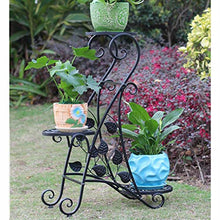 MIIKHI Plant Stands,I Flower Stand,Indoor Balcony Multi Storey Flower Pot Shelves Living Room Shelfnishings/Black