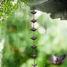 ntumLeap Rain Chain,Iron Rain Chains Rain Chain for Gutters, Rain Catcher for Downspout,Thick Metal Cups Garden Decorative,Brass-2.6m/8.5ft
