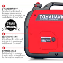 TOMAHAWK 2000 Watt Inverter Generator Super Quiet Portable Power For Residential Home Use 120V and USB Outlet Panel