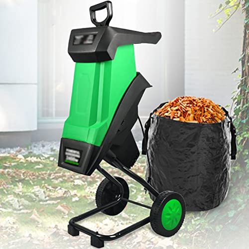 Eoweiot Electric Wood Leaf Branch Chipper Shredder 2400W Leaf Mulcher, Max.40mm Cutting Capacity 30M Power line
