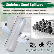 Flush Mount Overflow Water Fountain for Residential Commercial Aquarium Scenic Area Hote, Small/Large Outdoor Pond Waterfall Feature Accessories, Stainless Steel Water Flow Decor Platform