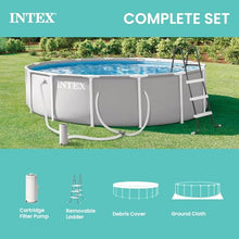 INTEX Prism Frame 15ft x 42in Round Above Ground Swimming Pool Set w/Pump