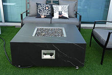 AMS Fire Pit | Sofia Marble Porcelain Fire Table | Propane 17'' H x 39'' W x 39'' D