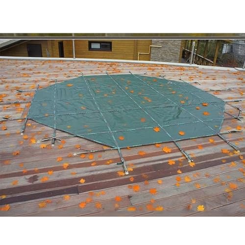 ERRULAN 8/10/12/18/24/30 Ft Inground Pool Safety Cover, Round Cold Resistant Swimming Pool Covers with Installation Hardware, Outdoor Deck Leaf Protector(Concrete Floor,35ft/10.7m)