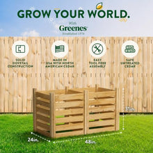 Greenes Fence Premium Cedar Wood Composter, 24" W x 48" L x 31" H (3/4" Thick) / 154.6 Gallons - Made in USA with North American Cedar