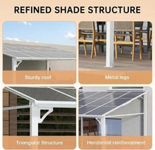 Wall Mounted Gazebo with Gutters – Hard Top Lean to Pergola – Heavy Duty Awning for Patio, Deck, Porch & Backyard – Weatherproof Outdoor Roof Cover, White