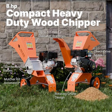 Forest Master FM8DD Petrol Wood Chipper & Mulcher - Compact Heavy-Duty 8HP Engine - Chipping Capacity Up to 3 inch* - Direct Drive, Anti-Block System - UK Designed with Expert Support