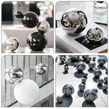 LXBAMKEA Stainless Steel Gazing Ball, Mirror Reflective Balls, Indoor Outdoor Garden Christmas Hollow Out Decor Crafts Ornaments, Floating Pond Balls, Home Yard Lawn Seamless Sphere (Color : Silver,