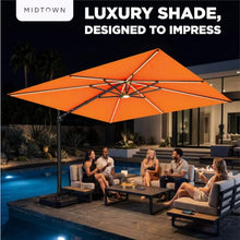 Midtown Umbrellas Supreme - 9 x 9 Ft Cantilever Umbrella with LED Lights