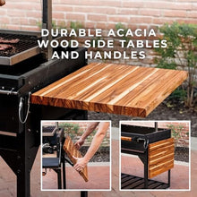 Backyard Discovery Argentine Santa Maria XL Wood Fire & Charcoal Steel BBQ Grill with Asado Clamp, Adjustable Grill Grates, Brasero, Fire Bricks, S-Hooks, Acacia Wood Table for Outdoor Gaucho Grilling