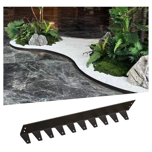 ​​304 Stainless Steel Curved Lawn Garden Edging - Heavy Duty Landscape Border Retainer for Grass, Flower Beds, Gravel Separation(20PCS,H3XW1.18IN)