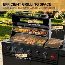65" Modular Outdoor Kitchen Island,4-Burner 72,000 BTU Stainless Steel Propane Grill with Side Burner,Infrared Burner,Sink,and Granite Countertop.Gas Grill for Backyard & Patio BBQ.