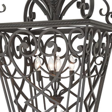 Quoizel Fort Quinn Outdoor Pendant Lighting 31 Inch 8-Light Marcado Black Chandelier