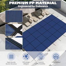 Lynkron Pool Safety Cover for Inground Pools, Heavy-Duty Winter Pool Cover, Rectangle Mesh/Solid Swimming Pool Covers, Triple Stitched for High Strength & UV Protection，Blue