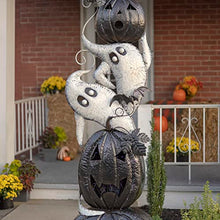 Zaer Ltd. Large Metal Halloween Archway Arbor with Pumpkins and Ghosts