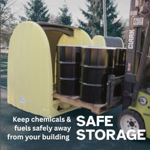 ENPAC Hardcover Spill Pallet Outdoor Storage with Drain, 6000 Lb Load Capacity, 66-Gallon Spill Capacity, Forkliftable, 65"x58"x69", 4-Drum EPA/OSHA Compliant