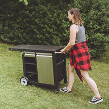 Razor Portable Tabletop Gas Grill Griddle with Rolling Prep Cart, Black