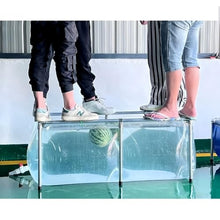 Zfmnoyev Large Outdoor Aquarium Pool Pond with Clear Viewing Window, Foldable Bring Koi Pond with Drain Valve, for Garden Support Fish Breeding Swimming Pool(2x1.5x0.7 m)