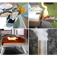 Yioryo Pizza Ovens, 12 Inch Pizza Oven Cooking Wood Fired Pizza Maker Portable Stainless Steel Pizza Grill, Wood Pellet, Silver Portable Party Use(Standard Configuration)