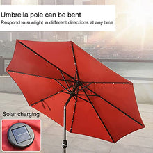 ntumLeap Parasol, Outdoor Solar Umbrella Led Lighted Patio Umbrella Table, with Tilt and Crank, for Garden, Deck, Backyard, Pool and Beach,Khaki-3m×3m