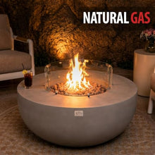 AMS 44" Round Concrete Natural Gas Fire Pit Bowl Table (Light Gray)