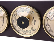 OREKPOT Glass Barometer,Outdoor Temperature Gauge,Traditional Barometer 3Pcs/Set Thermometer Barometer Hygrometer Weather Station with Wooden Frame Base Ornaments for Hotels, Warehous