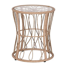 Flash Furniture Rattan 3-Piece Indoor/Outdoor Bistro Set, Tan/Black