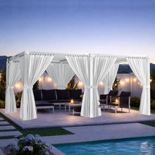 ADRERIC Louvered Pergola 12'x16' Outdoor Pergola with Roof, Heavy Duty Aluminum Frame & Waterproof Curtains, Hardtop Gazebo with Adjustable Louvers for Patio, Deck and Backyard, White
