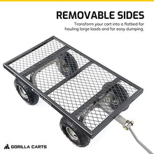 Gorilla Carts 2-Pack Steel Utility Cart, 4 Cu Ft Bed, 800 lb Load Capacity, Black – Heavy-Duty Outdoor Hauling Wagon with Removable Side Panels for Yard, Lawn, Garden or Landscaping
