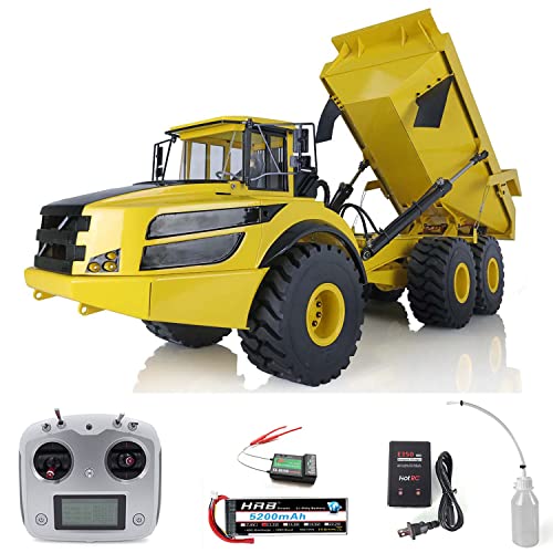 TOUCAN RC HOBBY 1/14 6X6 Metal Hydraulic RC Articulated Dumper Truck Yellow