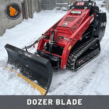 Mini Skid Steer Loader Attachments Hydraulic Dozer Blade, 43" Wide Snow Plow Blade, Max Tilt Angle of 30 °, Loader Accessory for Handling Snow, Accumulated Soil and Debris