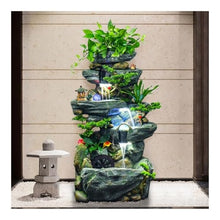 Outdoor Water Fountain Large Floor Standing Water Fountain with Decoration with Feng Shui Wheel and Rockery for Living Room Office Garden(Large)