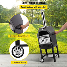 UHRLGHS 12" Wood Fried Pizza Oven with Wheels & Handle Labor-Saving 2-Layer Portable for Backyard Camping Site Park Outdoor Baking,