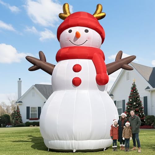 Wellcomer 26Ft Giant Christmas Inflatable Snowman with Powerful Blower, Blow Up Holiday Decoration for Outdoor Yard Lawn Christmas Party (Without LED Lights)