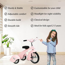 ABABY.COM Personalized Kids Tricycle with LED Headlight Pink