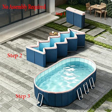 AErosx Non-Inflatable PVC Folding Swimming Pool, Large Capacity Outdoor Pool Easy Setup Quick Fill & Drain Compact Storage for Patio Garden Beach Summer Water Party(3.6m/141.7in/11.8ft)