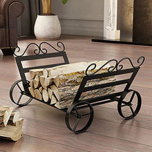 DJVHSRI Firewood Rack Firewood Stand Wooden Storage Rack Wooden Organizer Fireplace Stove Accessories Wheel Decoration for Indoor and Outdoor Holder Log Rack,