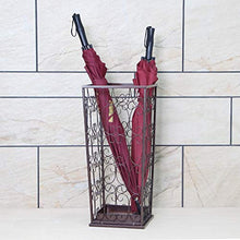 Wrought Iron Umbrella Stand Hotel Lobby Home Rain Gear Storage Rack Long Handle Umbrella Storage Bucket (Color : Brown) (Black)