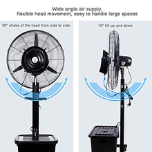 NYTFHMS Commercial Vertical Oscillating Fan, Large Fan with Water Spray Misting Fan, 3 Modes Settings Standing Cooling Fan, Low Noise, Black,Black-81cm